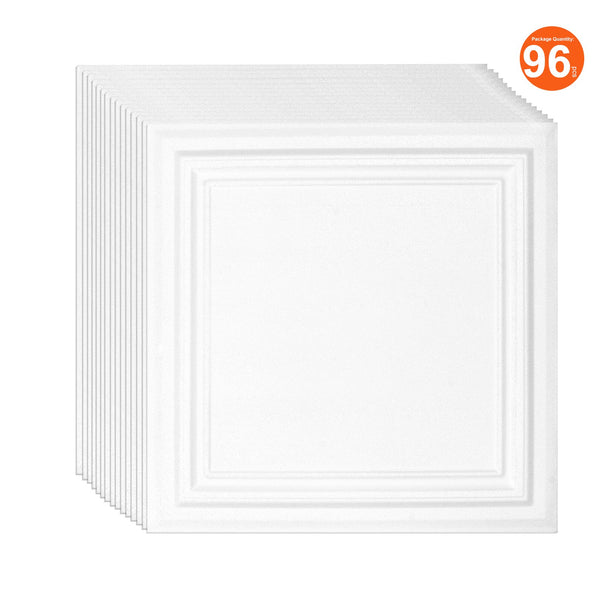VEVOR Ceiling Tiles 96-Pack 20 x 20 in Polystyrene Easy Installation Glue-up