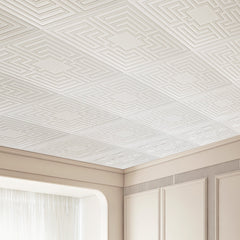 VEVOR Ceiling Tiles 12-Pack 24 x 24 in PVC Easy Installation White Echo Pattern