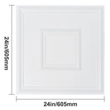 Ceiling Tiles 12-Pack 24 x 24 in PVC Easy Installation White Geometric
