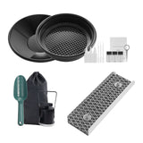 Gold Panning Kit With Mini Sluice Box, 12" Aluminum Gold Mining Equipment, 16 PCS Gold Prospecting Kit with Gold Pan, Classifier Screen, Separating Magnet, Drawstring Backpack and Accessories