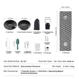 Gold Panning Kit With Mini Sluice Box, 12" Aluminum Gold Mining Equipment, 16 PCS Gold Prospecting Kit with Gold Pan, Classifier Screen, Separating Magnet, Drawstring Backpack and Accessories