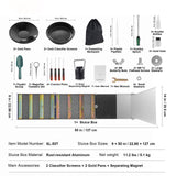 Gold Panning Kit With Sluice Box, 50" Aluminum Gold Mining Equipment, 23 PCS Gold Prospecting Kit with Gold Pan, Classifier Screen, Separating Magnet, Drawstring Backpack and Accessories