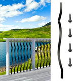 Deck Balusters, 51 Pack Metal Deck Spindles, 32.25""x1"" Staircase Baluster with Screws, Iron Deck Railing for Wood and Composite Deck, Stylish Baluster for Outdoor Stair Deck Porch