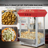 Popcorn Popper Machine Countertop Popcorn Maker 850W 8 Oz 48 Cups Red