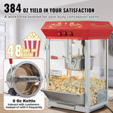 Popcorn Popper Machine Countertop Popcorn Maker 850W 8 Oz 48 Cups Red
