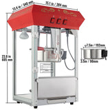 Popcorn Popper Machine Countertop Popcorn Maker 850W 8 Oz 48 Cups Red