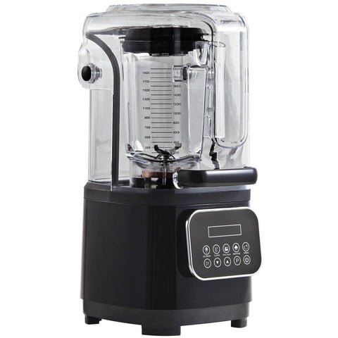Professional Blender with Shield, Commercial Countertop Blenders, 2L Jar Blender Combo, Stainless Steel 9 Speed & 5 Functions Blender, for Shakes, Smoothies, Peree, and Crush Ice, Black