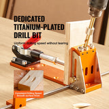 Pocket Hole Jig Kit, 34 Pcs Pocket Hole Jig System with C-clamp, Fixture, Step Drills, Wrenches, Drill Stop Rings, Square Drive Bits, Toolbox, for DIY Carpentry Projects, Adjustable