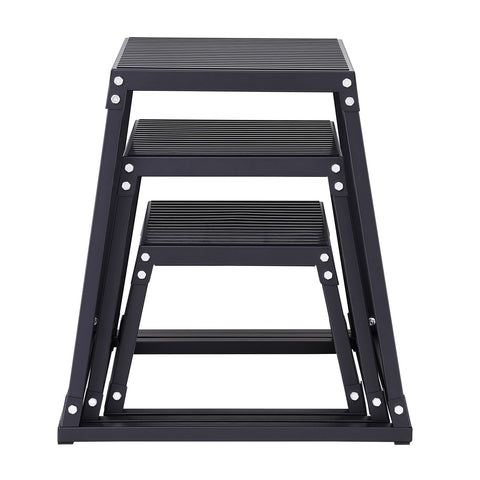 Plyometric Jump Boxes, 12/18/24 Inch Plyo Box, Platform and Jumping Agility Box, Anti-Slip Fitness Exercise Step Up Box Set for Home Gym Training, Conditioning Strength Training, Black