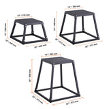 Plyometric Jump Boxes, 12/18/24 Inch Plyo Box, Platform and Jumping Agility Box, Anti-Slip Fitness Exercise Step Up Box Set for Home Gym Training, Conditioning Strength Training, Black