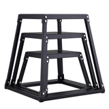 Plyometric Jump Boxes, 12/18/24 Inch Plyo Box, Platform and Jumping Agility Box, Anti-Slip Fitness Exercise Step Up Box Set for Home Gym Training, Conditioning Strength Training, Black