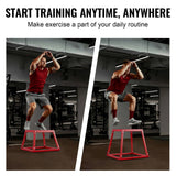 Plyometric Jump Boxes, 12/18/24 Inch Plyo Box, Platform and Jumping Agility Box, Anti-Slip Fitness Exercise Step Up Box Set for Home Gym Training, Conditioning Strength Training, Red