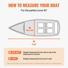 VEVOR Boat Cover 600D Waterproof 16-18.5 ft Boat Cover V-Hull Tri-Hull Runabout