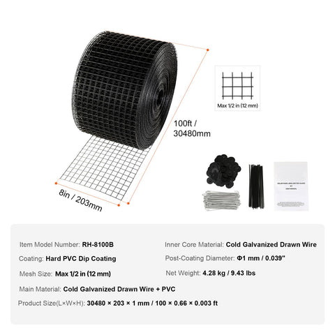 8in x 100ft Solar Panel Bird Guard Critter Guard Roll Kit 100pcs Fasteners
