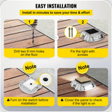 Driveway Lights 12-Pack Solar Driveway Lights Bright White with Screws Solar Deck Lights Outdoor Waterproof Wireless Dock Lights 6 LEDs for Path Warning Garden Walkway Sidewalk Steps