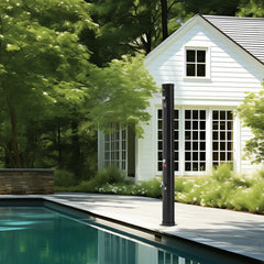 VEVOR Outdoor Solar Heated Shower, 35L Poolside Shower Kit with Shower Head and Foot Shower Tap, Double Buckle Fast Assembly W/ Pre-Drilled Holes for Outdoor Backyard Poolside Beach Spa