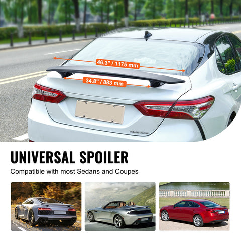 Universal Rear Spoiler 46.3'' GT Style Trunk Wing for Sedans and Coupes