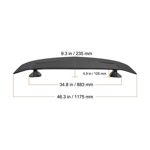 Universal Rear Spoiler 46.3'' GT Style Trunk Wing for Sedans and Coupes