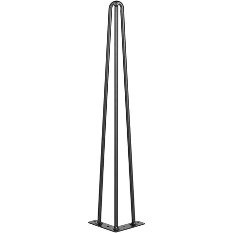 Hairpin Table Legs 24 inch Black Set of 4 Desk Legs Each 220lbs Capacity Hairpin Desk Legs 3 Rods for Bench Desk Dining End Table Chairs Carbon Steel DIY Table Legs Heavy Duty Furniture Legs