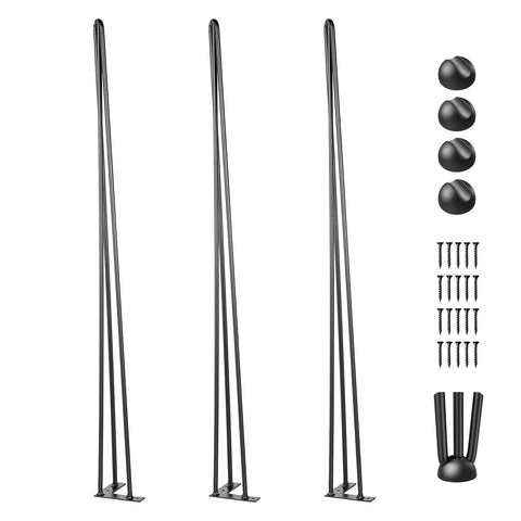 Hairpin Table Legs 36 inch, Set of 4 DIY Desk Table Legs 3 Rods Heavy Duty