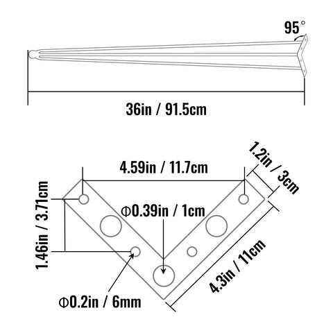 Hairpin Table Legs 36 inch, Set of 4 DIY Desk Table Legs 3 Rods Heavy Duty