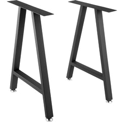 VEVOR Metal Table Legs 28 x 17.7 inch A-Shaped Desk Legs Set of 2 Heavy Duty Bench Legs with Polyurethane Coating, Furniture Legs with Floor Protectors, Wrought Iron Coffee Table Legs for Home DIY Bla