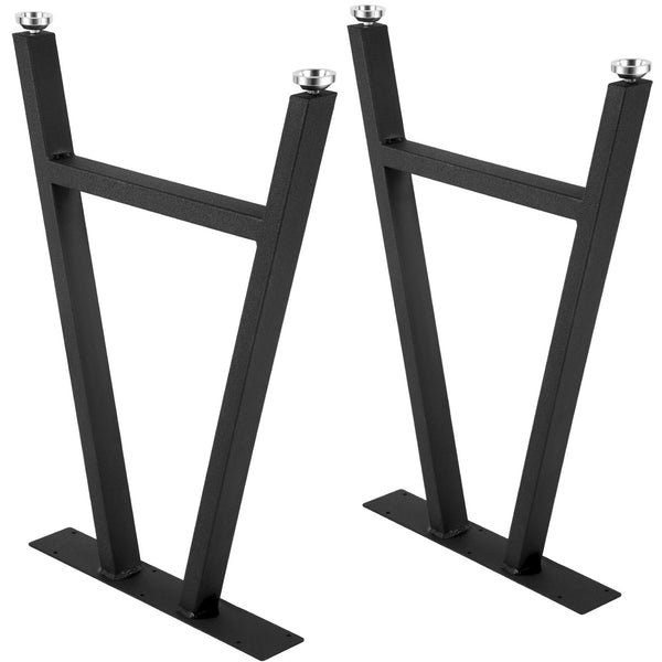 VEVOR Metal Table Legs 28 x 17.7 inch A-Shaped Desk Legs Set of 2 Heavy Duty Bench Legs with Polyurethane Coating, Furniture Legs with Floor Protectors, Wrought Iron Coffee Table Legs for Home DIY Bla