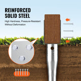 No Dig Ground Anchor, 1 Pack 10 x 7 x 70 cm DIY Screw in Post Stake, Includes 6 Lag Bolts & a Rebar, U-Shape Heavy Duty Steel Post Holder, Great for Mailbox Posts and Fence Posts