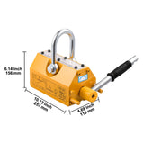 Permanent Magnetic Lifter, 600 kg Pulling Capacity, Heavy Duty N42 Neodymium Lifting Magnet with Release Handle and Steel Hook, Used in Shop Crane and Hoist, for Lifting Plate Steel, Board