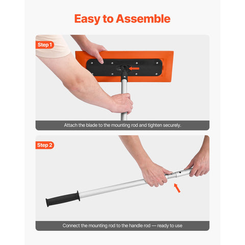 VEVOR Snow Roof Rake, 1.2m Long Reach Car Roof Snow Scraper, 45cm Foam Blade for No Scratches, Non-Slip Handle, Lightweight Snows Removal Tool for Vehicle Garage Rooftop Leaves Debris Clearing