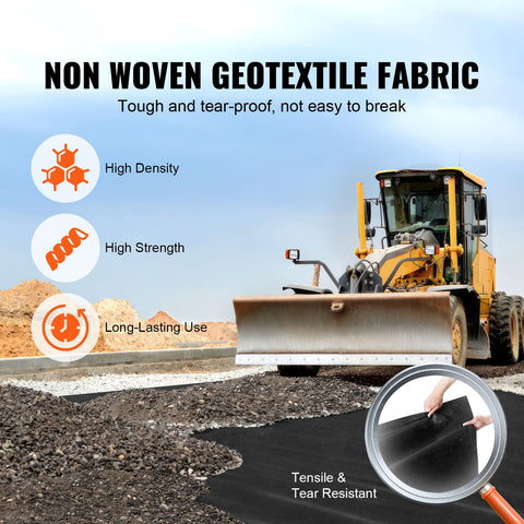 Driveway Fabric, 1*50m Non Woven Geotextile Fabric, Heavy Duty Garden Weed Barrier Fabric, 4.43OZ Landscape Fabric, French Drains Drainage Fabric, Ground Cover Weed Control Fabric,3.28 x 164 ft