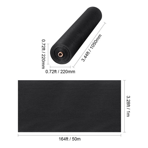 Driveway Fabric, 1*50m Non Woven Geotextile Fabric, Heavy Duty Garden Weed Barrier Fabric, 4.43OZ Landscape Fabric, French Drains Drainage Fabric, Ground Cover Weed Control Fabric,3.28 x 164 ft
