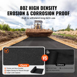 Non Woven Geotextile Fabric Under Gravel, 6x100FT 8OZ Driveway Fabric Landscape Fabric, Heavy Duty Weed Barrier Fabric, Ground Cover Weed Control Fabric, French Drains Drainage Fabric, Black