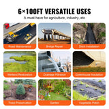 Non Woven Geotextile Fabric Under Gravel, 6x100FT 8OZ Driveway Fabric Landscape Fabric, Heavy Duty Weed Barrier Fabric, Ground Cover Weed Control Fabric, French Drains Drainage Fabric, Black