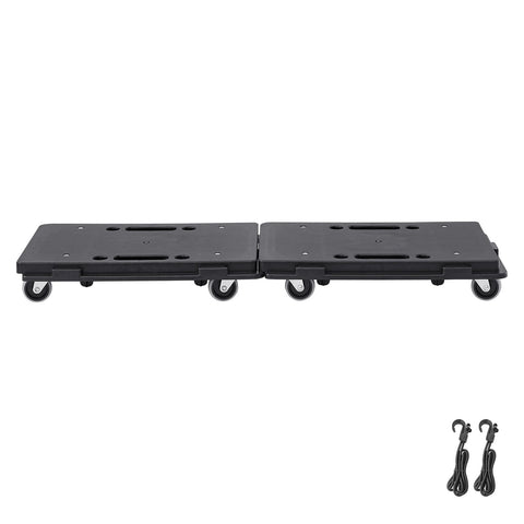 Furniture Dolly, 500 lbs Capacity Each Count, Furniture Mover with Wheels, Portable Moving Rollers 4 Wheels Heavy Duty, Small Flat Dolly Cart with Interlocking for Heavy Furniture, 2 Pack, Black