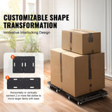 Furniture Dolly, 500 lbs Capacity Each Count, Furniture Mover with Wheels, Portable Moving Rollers 4 Wheels Heavy Duty, Small Flat Dolly Cart with Interlocking for Heavy Furniture, 2 Pack, Black