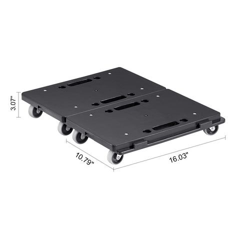 Furniture Dolly, 500 lbs Capacity Each Count, Furniture Mover with Wheels, Portable Moving Rollers 4 Wheels Heavy Duty, Small Flat Dolly Cart with Interlocking for Heavy Furniture, 2 Pack, Black