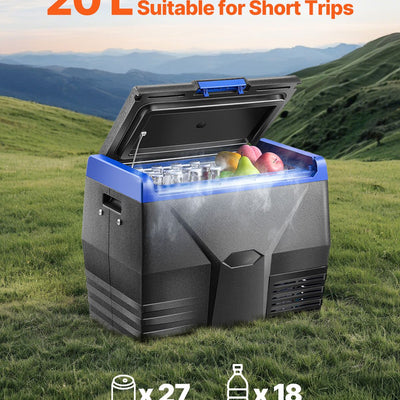 Portable Car Refrigerator Freezer Compressor 20L Single Zone for Car Home