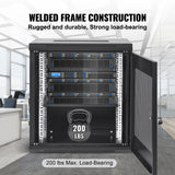12U Wall Mount Network Server Cabinet, 15.5'' Deep, Server Rack Cabinet Enclosure, 200 lbs Max. Ground-mounted Load Capacity, with Locking Door Side Panels, for IT Equipment, A/V Devices