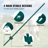 5 Feet Fence Post 10 Pack T-Post Heavy Duty Metal Fence Posts Green