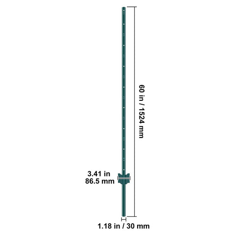 5 Feet Fence Post 10 Pack T-Post Heavy Duty Metal Fence Posts Green