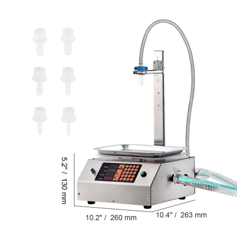 Liquid Filling Machine, 30-15000 g Weighing Capacity, Automatic Bottle Filler Machine Bottling Machine Digital Control for Milk, Water, Oil, Wine, Beverage, Detergent, Shampoo (Single Nozzle)