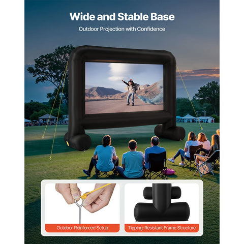 15 ft Inflatable Movie Screen 16:9 600D Movie Projector with Portable Bag
