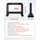 15 ft Inflatable Movie Screen 16:9 600D Movie Projector with Portable Bag