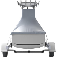VEVOR T-Top Boat Cover, Fit for 22\'-24\' Boat, Heavy Duty 600D Marine Grade Oxford Hard Top Cover, UV Resistant Waterproof Center Console Boat Cover with 2 Support Poles and 7 Wind-Proof Straps, Gray