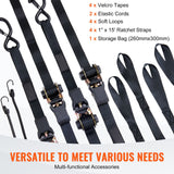 4 Pack Ratchet Tie Down Straps 2200 lbs 1"x15' Heavy Duty for Cargo