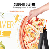 A Frame Sidewalk Sign, 61x91cm Heavy Duty Slide-in Signboard Holder, Double-Sided Folding Sandwich Board Signs, Steel Pavement Sign Poster for Outdoor Business Street Advertising (Frame only)