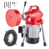 Drain Cleaner Machine 66FT x 5/8In 250W Sectional Snake Auger Manual Feed