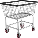 Wire Laundry Cart Wire Laundry Basket 2.8 Bushel Heavy Duty w/ 4'' Wheels
