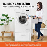 Laundry Pedestal 686mmmW x 366mmH, Washer And Dryer Base Stand Platform Universal Fit 299kg Capacity, Heavy Duty Multi-Functional Base for Washing Machine with Drawer & Rich Accessories